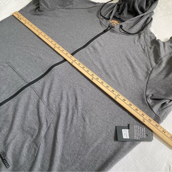 NWT Johnny Bigg active hoodie sweatshirt full zip gray moisture wicking 7XL - Picture 9 of 12